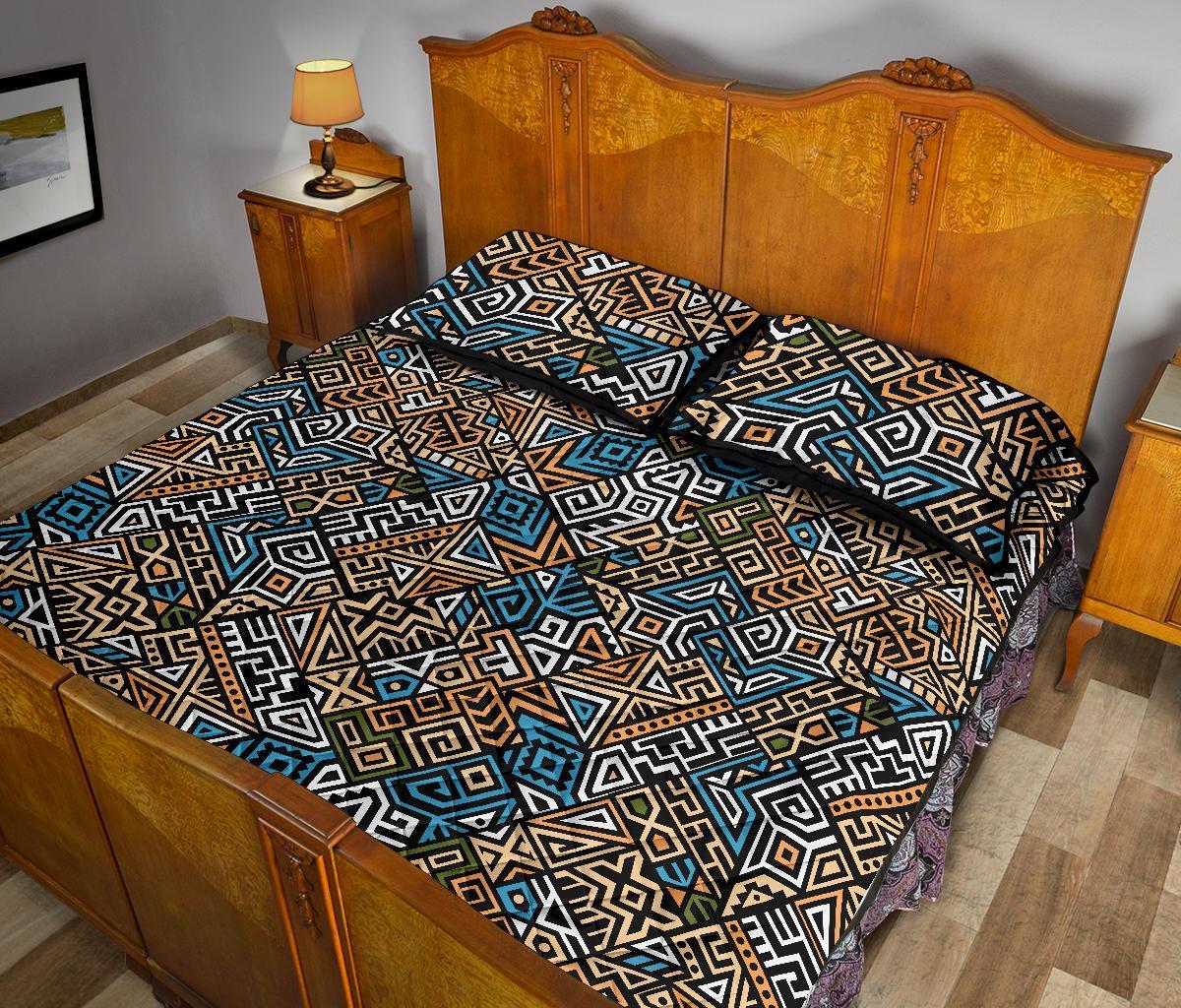 Ethnic Print Pattern Bed Set Quilt-grizzshop