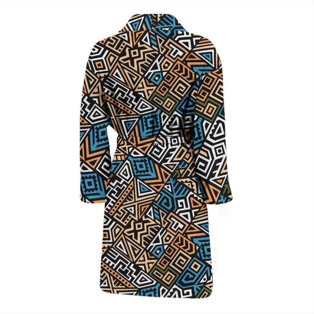 Ethnic Print Pattern Men Long Robe-grizzshop