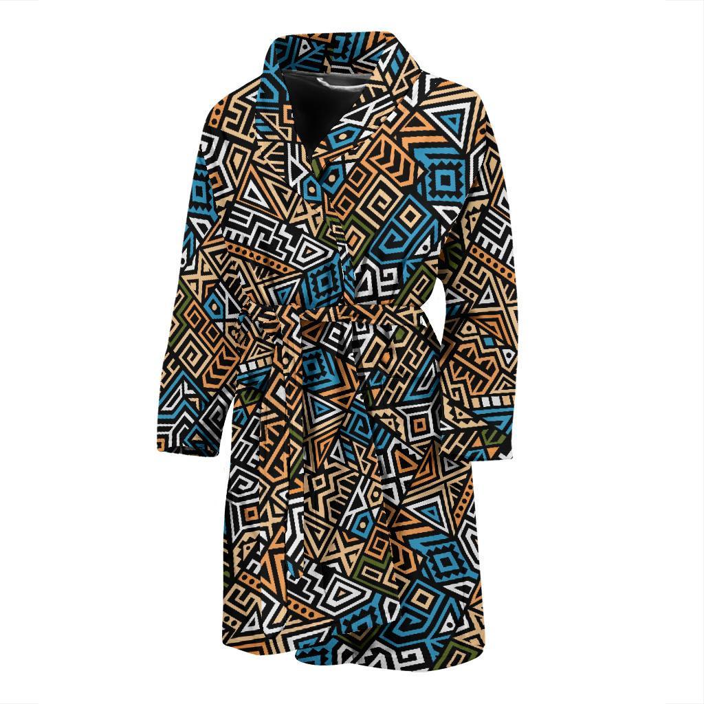 Ethnic Print Pattern Men Long Robe-grizzshop