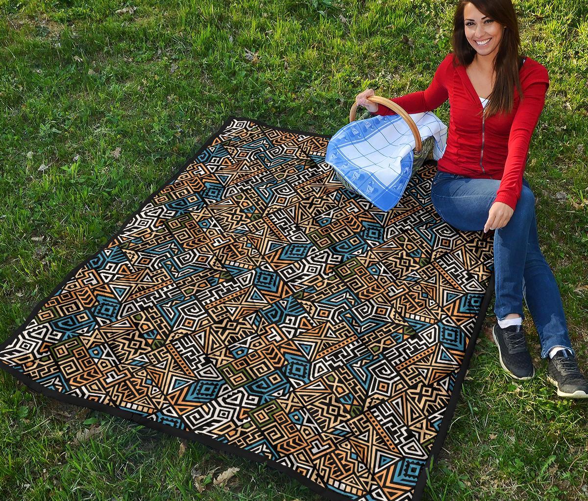 Ethnic Print Pattern Quilt-grizzshop