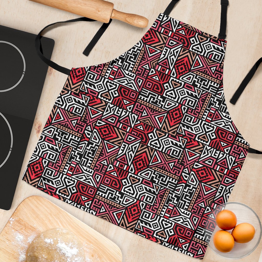 Ethnic Red Print Pattern Women's Apron-grizzshop