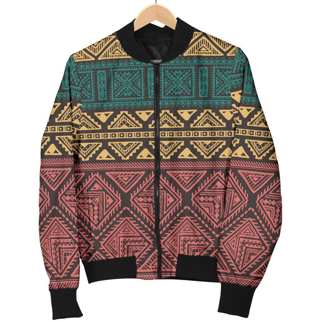 Ethnic Pattern Print Women Casual Bomber Jacket-grizzshop