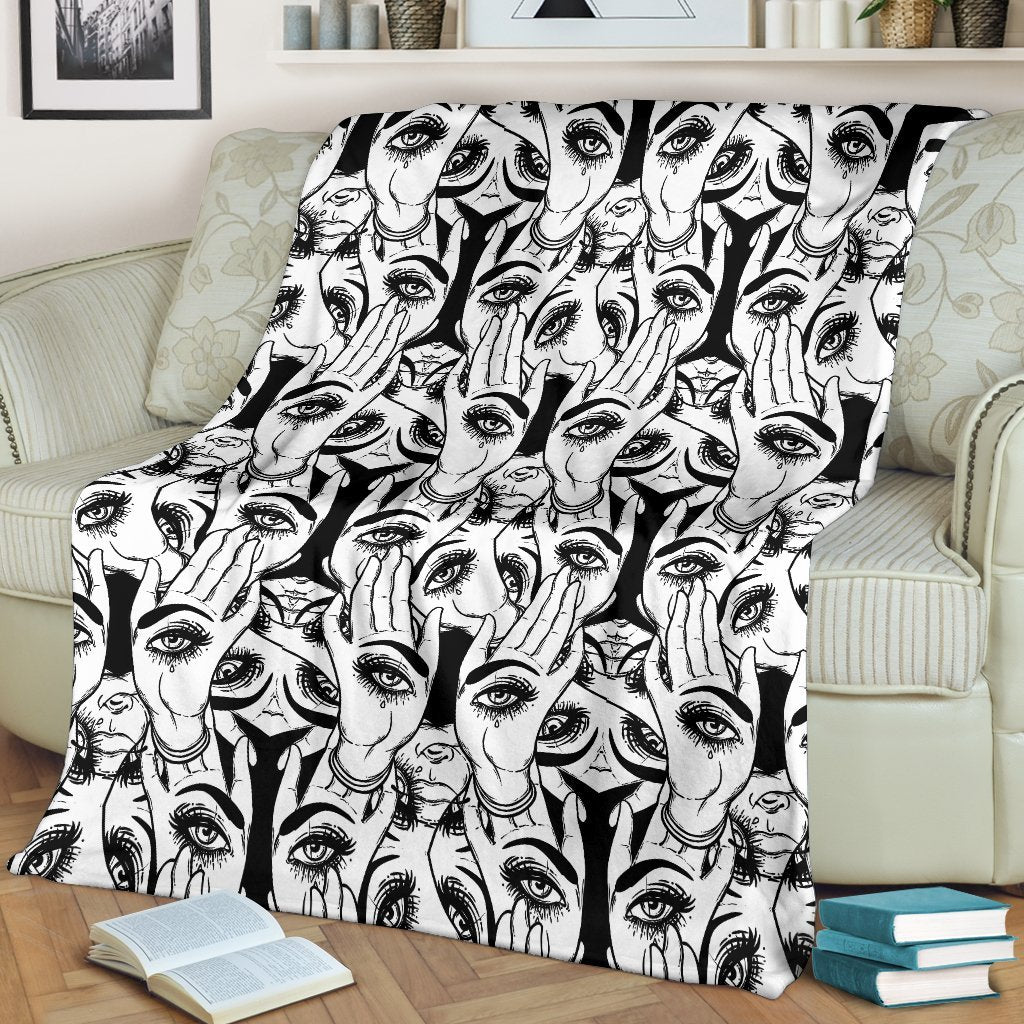 Evil Eye Hamsa Hand Pattern Print Blanket-grizzshop