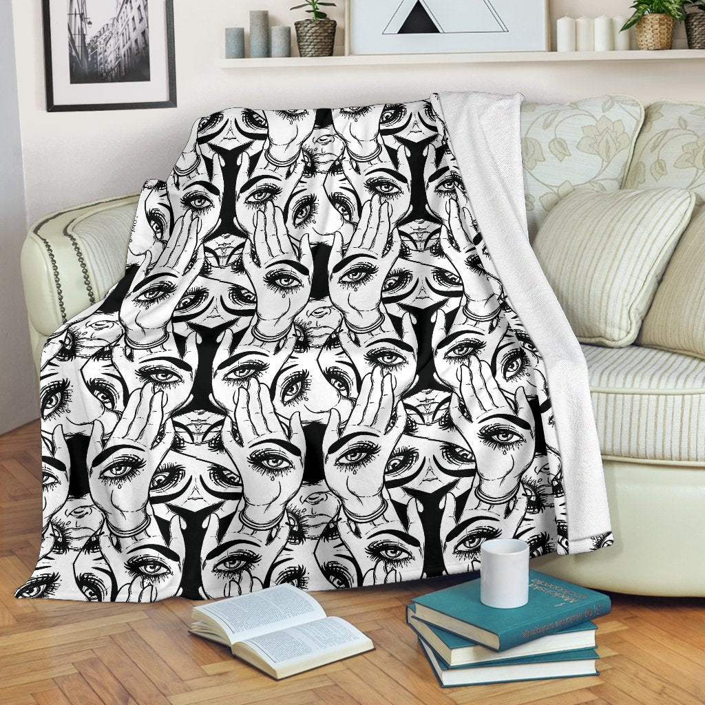 Evil Eye Hamsa Hand Pattern Print Blanket-grizzshop