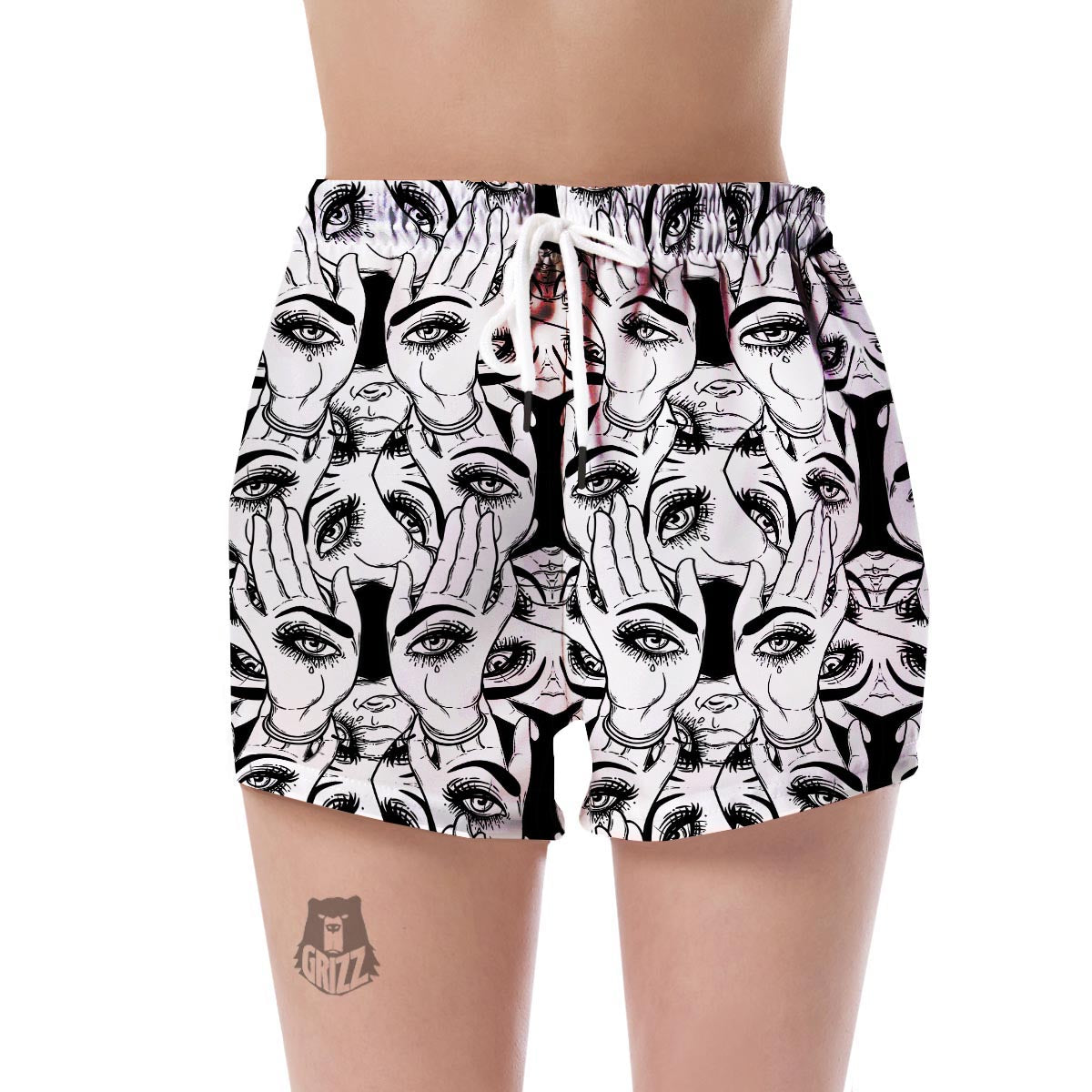 Evil Eye Hamsa Hand Pattern Print Women's Shorts-grizzshop