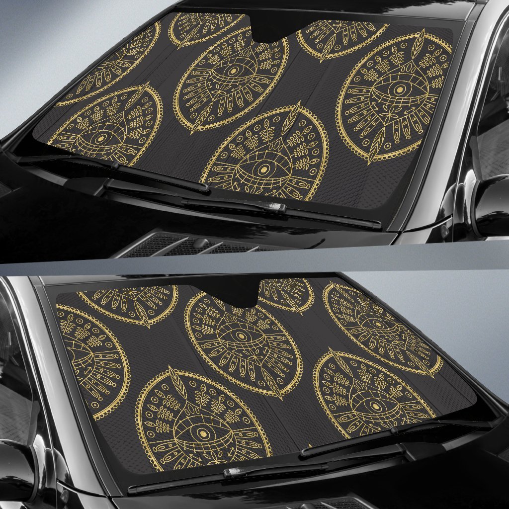 Evil Eye Pattern Print Car Sun Shade-grizzshop