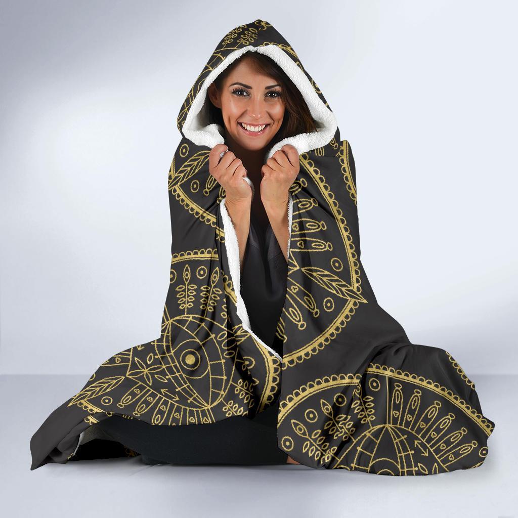 Evil Eye Pattern Print Hooded Blanket-grizzshop
