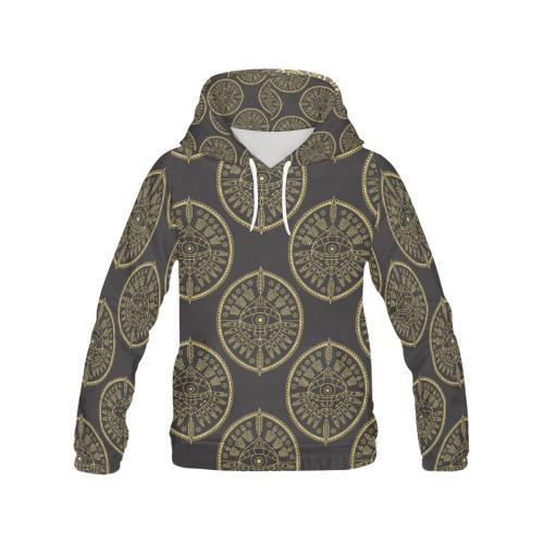 Evil Eye Pattern Print Women Pullover Hoodie-grizzshop