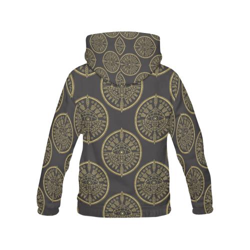 Evil Eye Pattern Print Women Pullover Hoodie-grizzshop