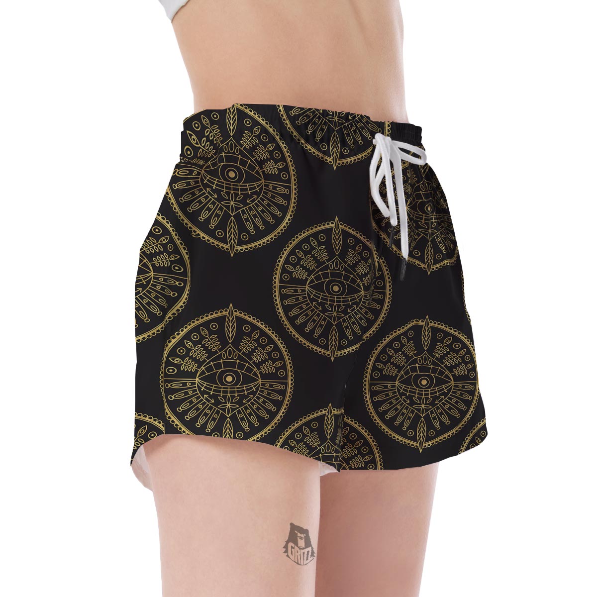 Evil Eye Pattern Print Women's Shorts-grizzshop