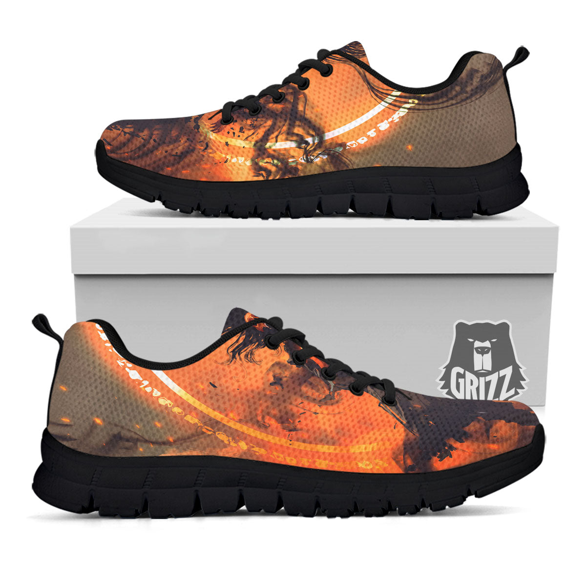 Evil Witch Print Black Sneaker-grizzshop