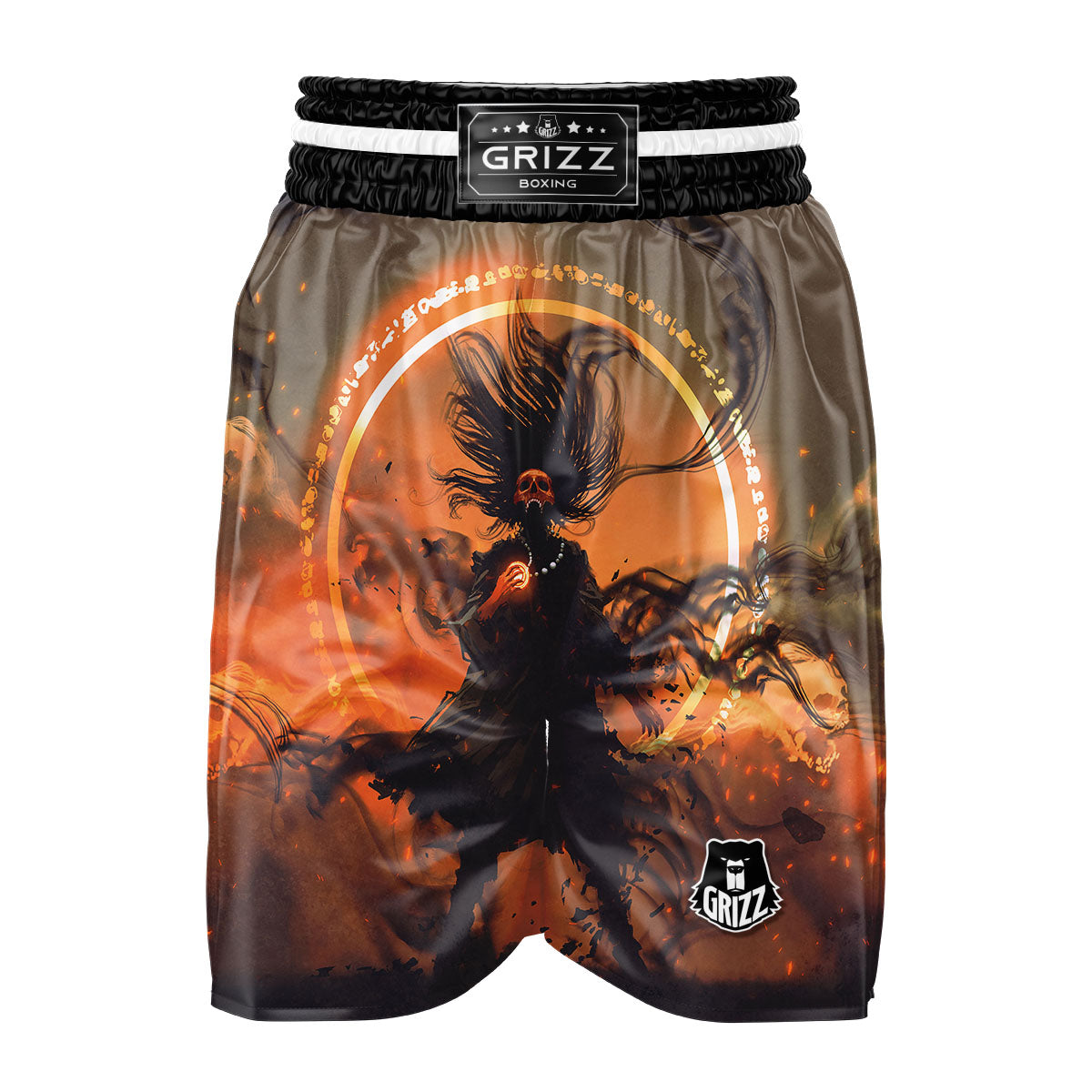 Evil Witch Print Boxing Shorts-grizzshop