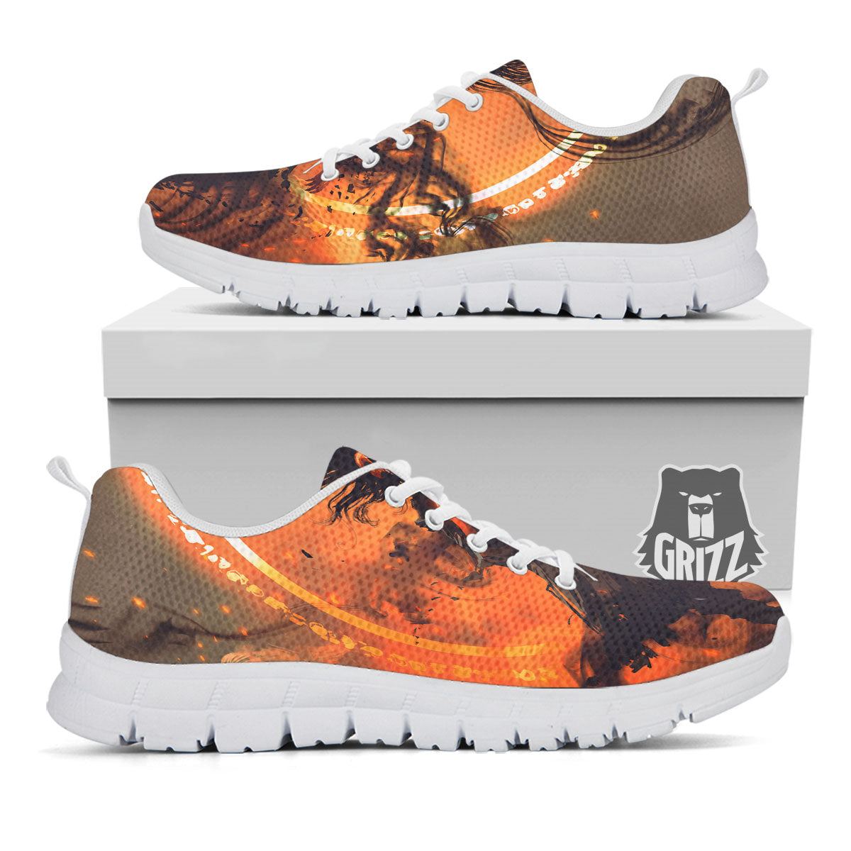 Evil Witch Print White Sneaker-grizzshop