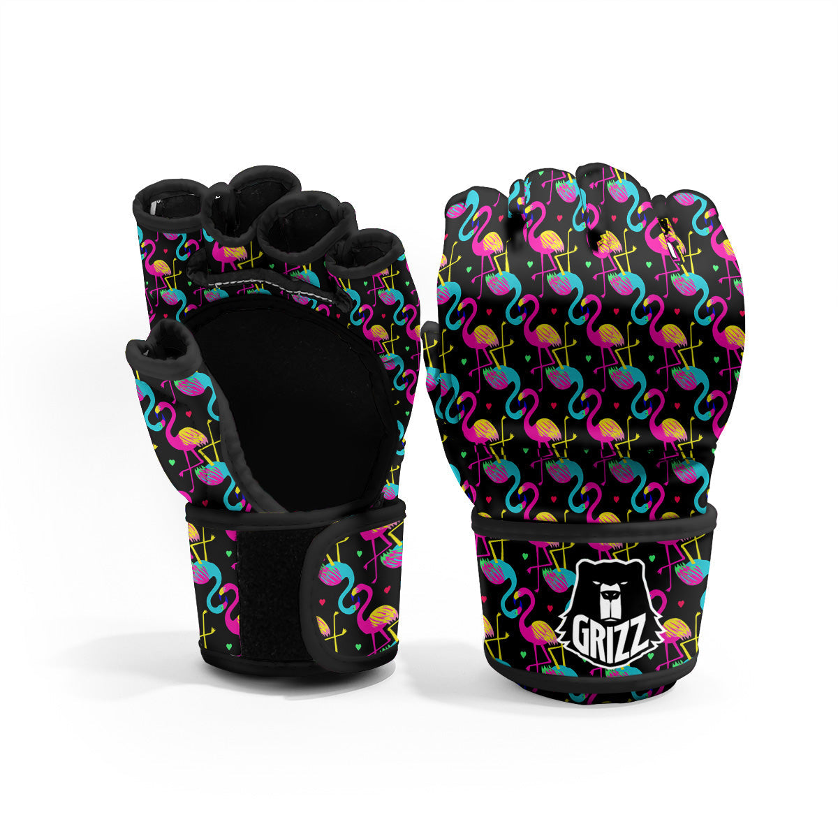 Exotic Hawaiian Flamingo Print Pattern MMA Gloves-grizzshop