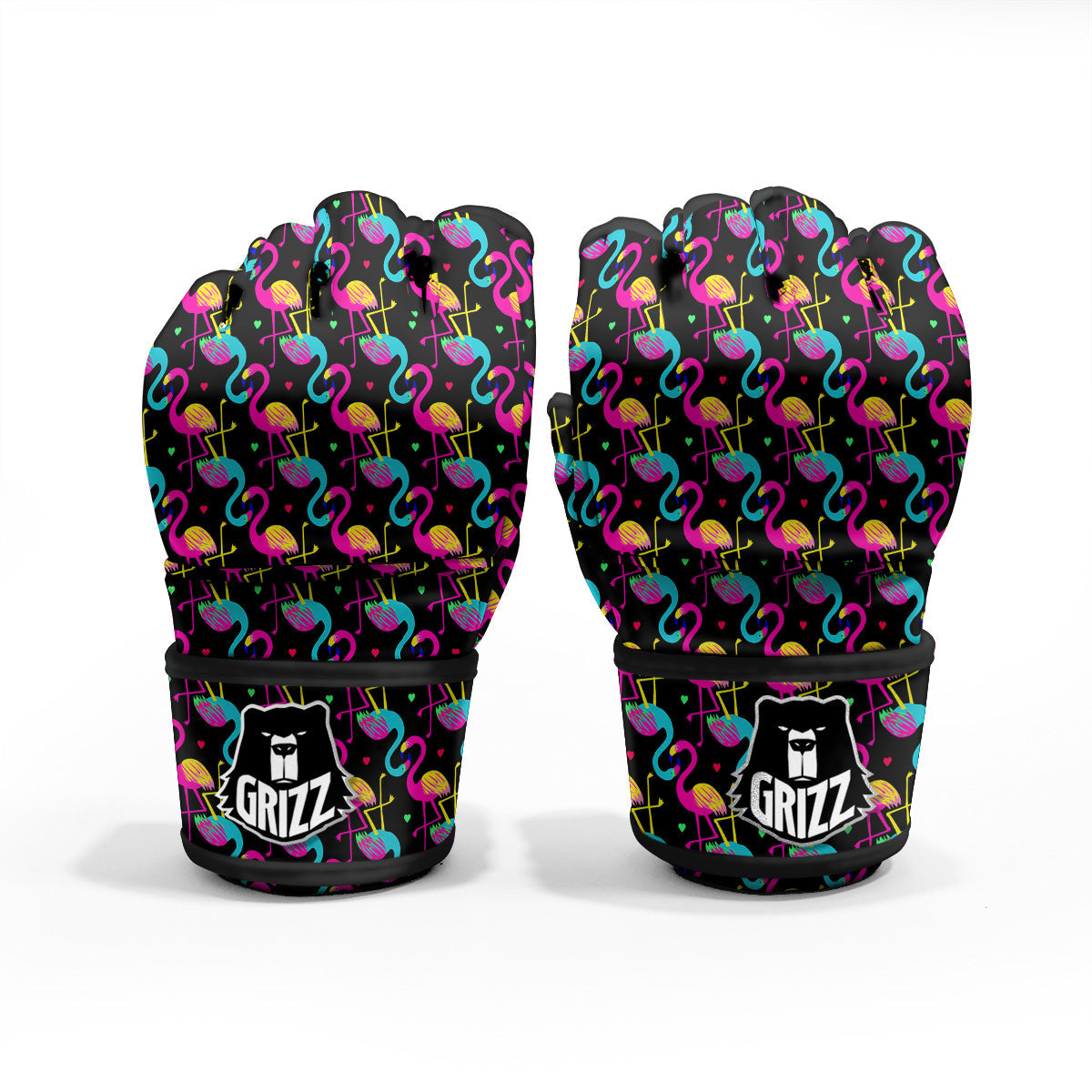 Exotic Hawaiian Flamingo Print Pattern MMA Gloves-grizzshop