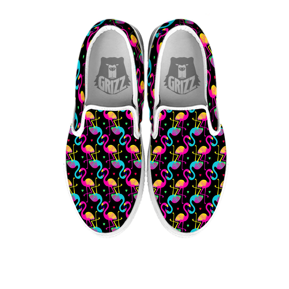 Exotic Hawaiian Flamingo Print Pattern White Slip On Shoes-grizzshop