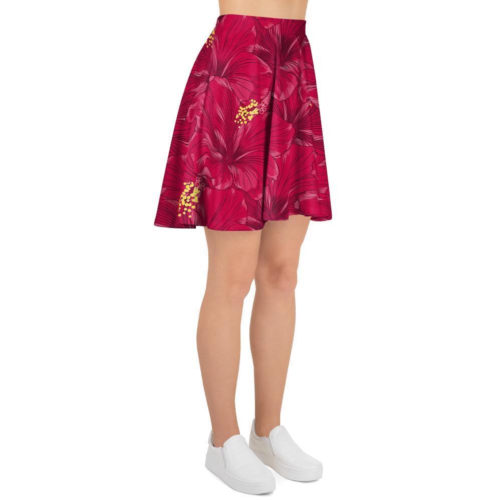 Exotic Hibiscus Flower Hawaiian Print Women's Skirt-grizzshop