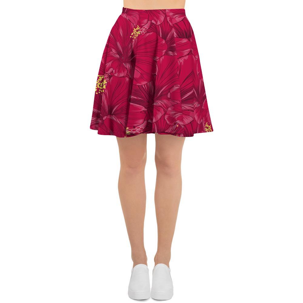 Exotic Hibiscus Flower Hawaiian Print Women's Skirt-grizzshop