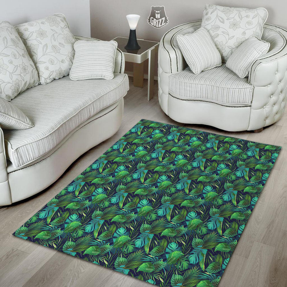 Exotic Leaf Tropical Print Pattern Floor Mat-grizzshop