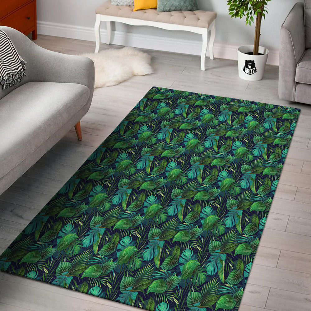 Exotic Leaf Tropical Print Pattern Floor Mat-grizzshop