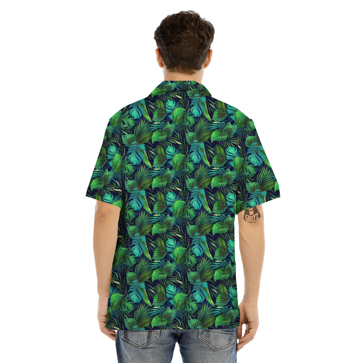 Exotic Leaf Tropical Print Pattern Men's Hawaiian Shirt-grizzshop