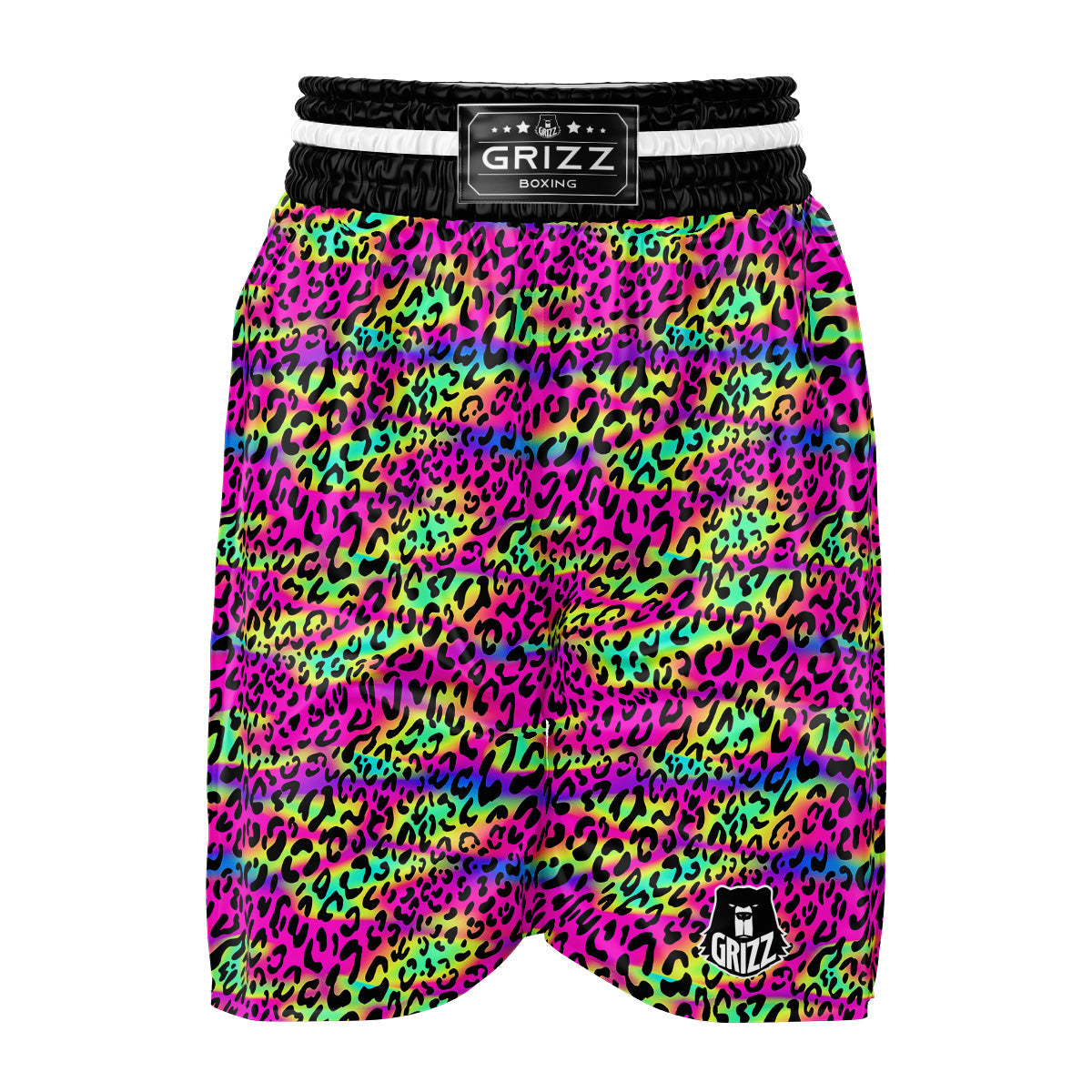 Exotic Neon Leopard Print Pattern Boxing Shorts-grizzshop