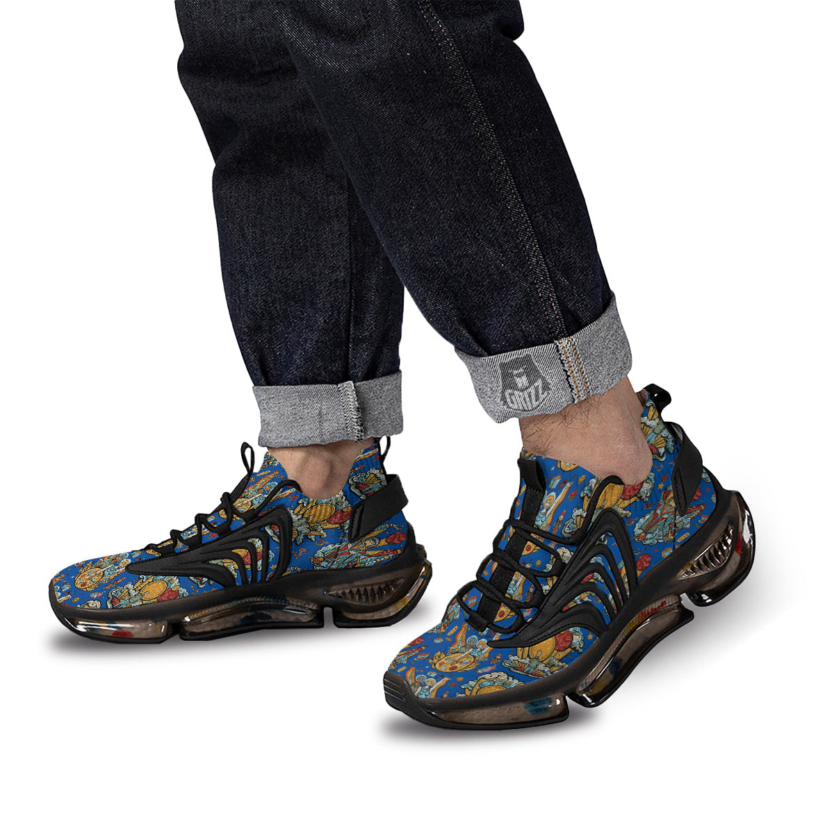 Exploration Of Mars Planet Print Pattern Black Gym Shoes-grizzshop