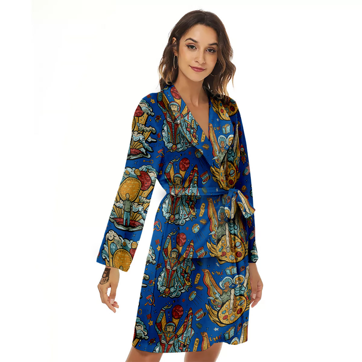 Exploration Of Mars Planet Print Pattern Women's Robe-grizzshop