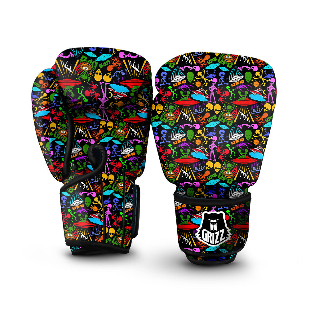 Extraterrestrial Aliens Colorful Print Pattern Boxing Gloves-grizzshop