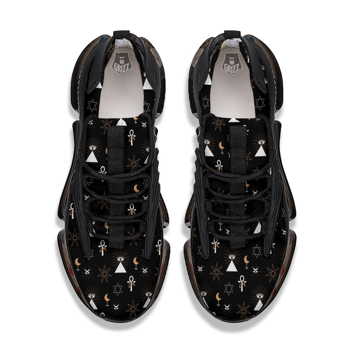 Eye Of Horus Egypt Print Pattern Black Gym Shoes-grizzshop