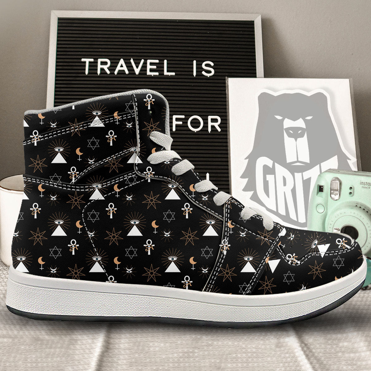 Eye Of Horus Egypt Print Pattern High Top Sneakers-grizzshop