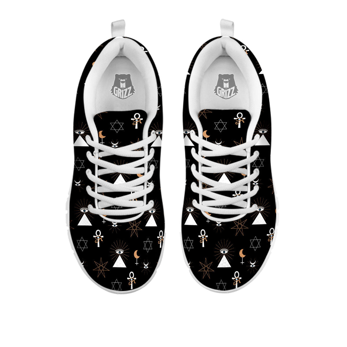 Eye Of Horus Egypt Print Pattern White Sneaker-grizzshop