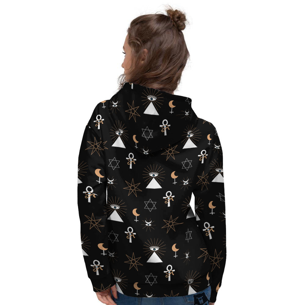 Eye Of Horus Egypt Print Pattern Women's Hoodie-grizzshop