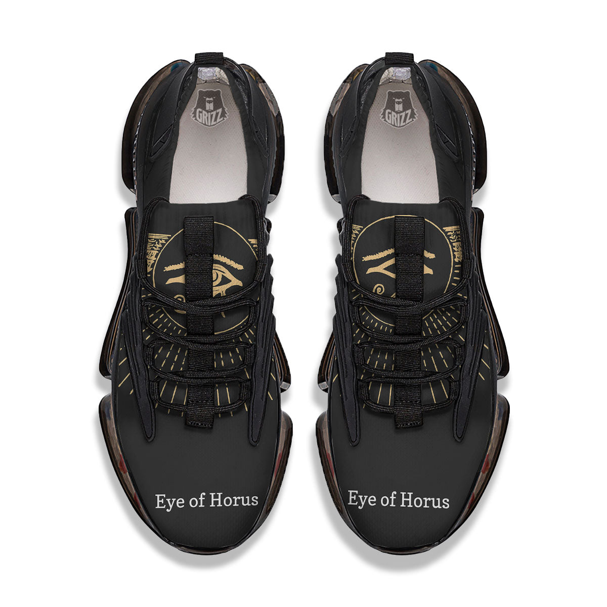 Eye Of Horus Egyptian Print Black Gym Shoes-grizzshop
