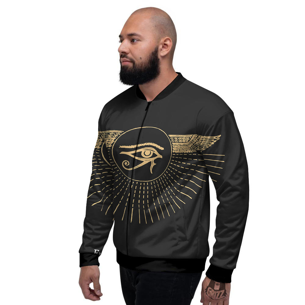 Eye Of Horus Egyptian Print Men's Bomber Jacket-grizzshop