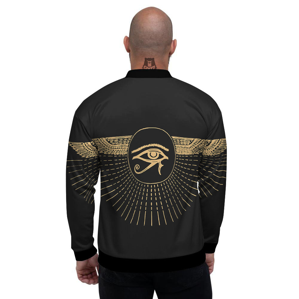 Eye Of Horus Egyptian Print Men's Bomber Jacket-grizzshop