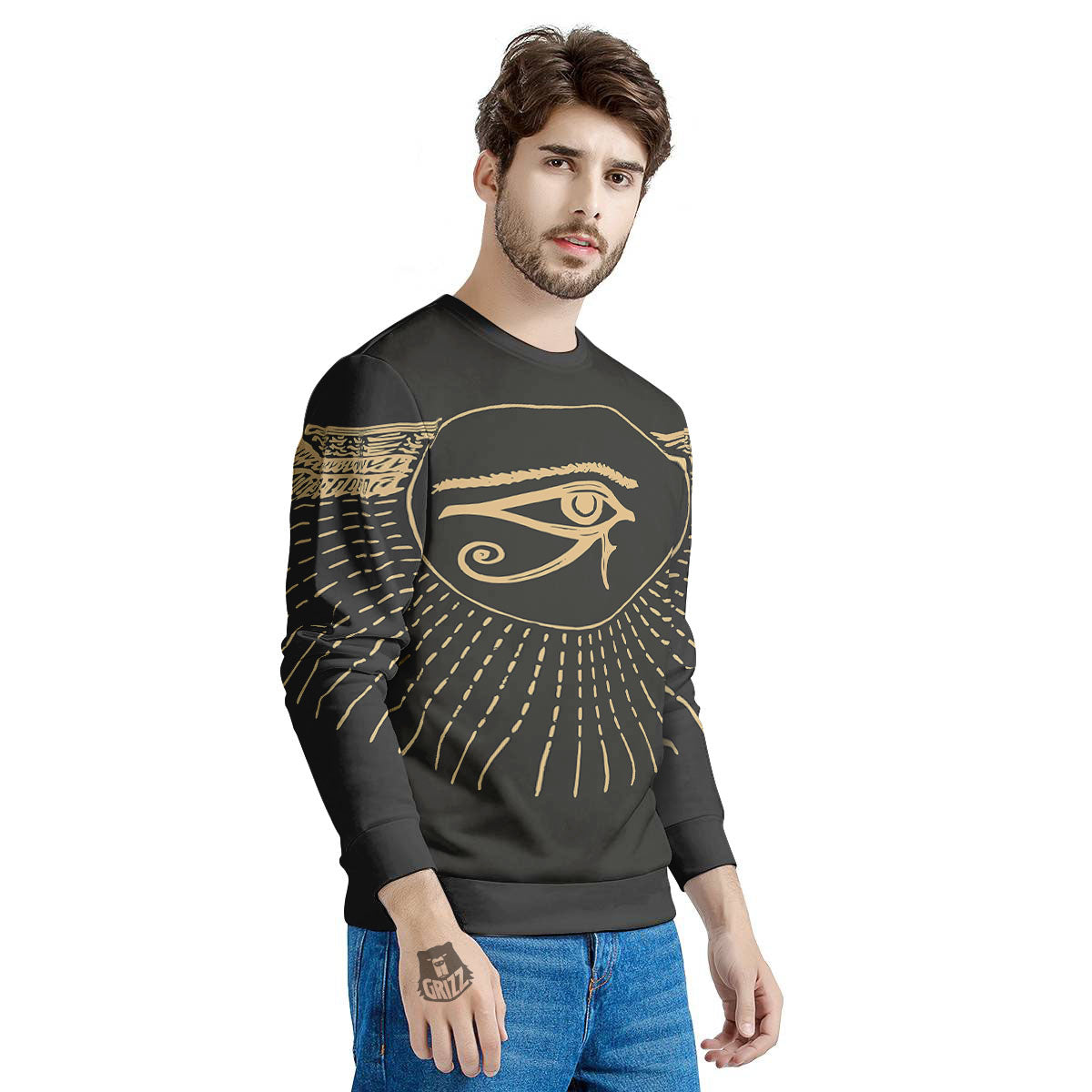 Eye Of Horus Egyptian Print Men's Sweatshirt-grizzshop