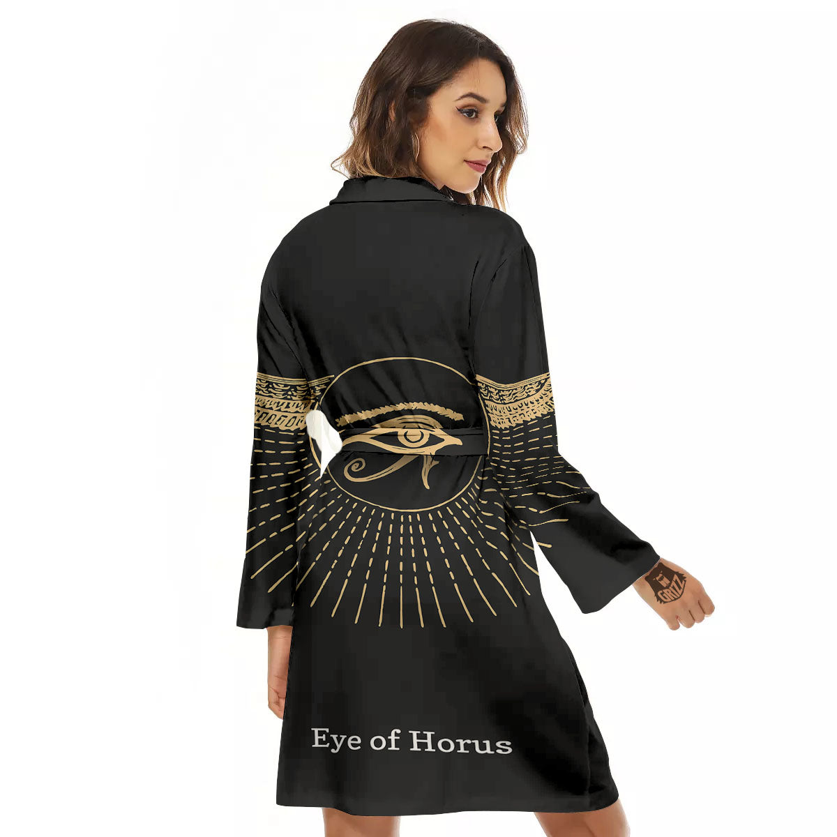 Eye Of Horus Egyptian Print Women's Robe-grizzshop