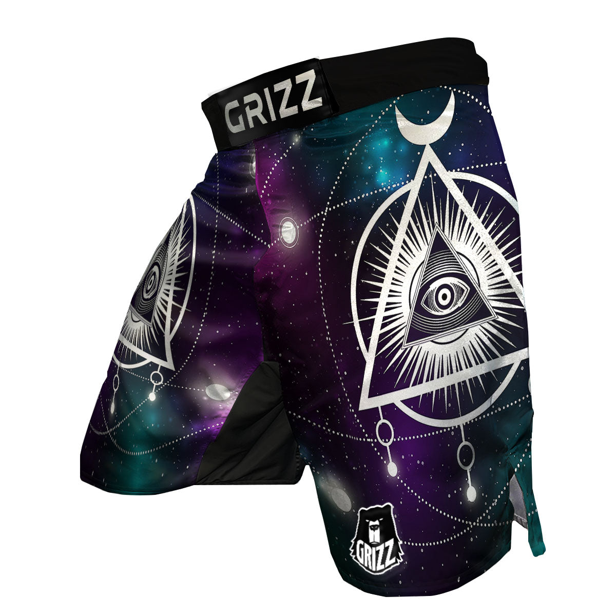 Eye Of Providence Galaxy Print MMA Shorts-grizzshop