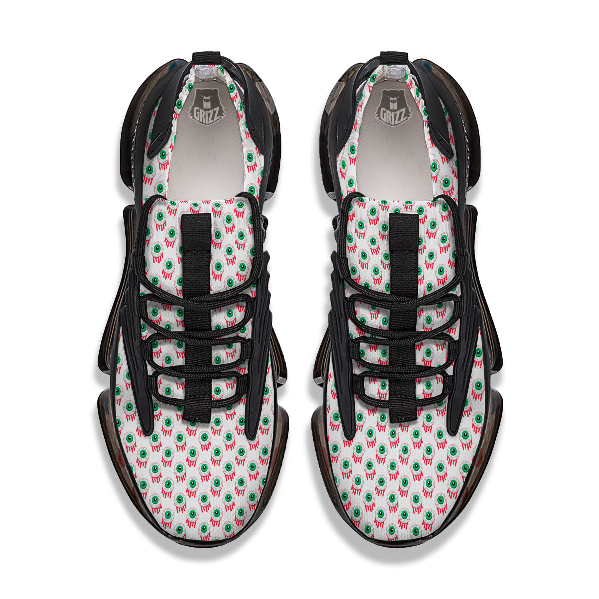 Eyeball Bloody Print Pattern Black Gym Shoes-grizzshop