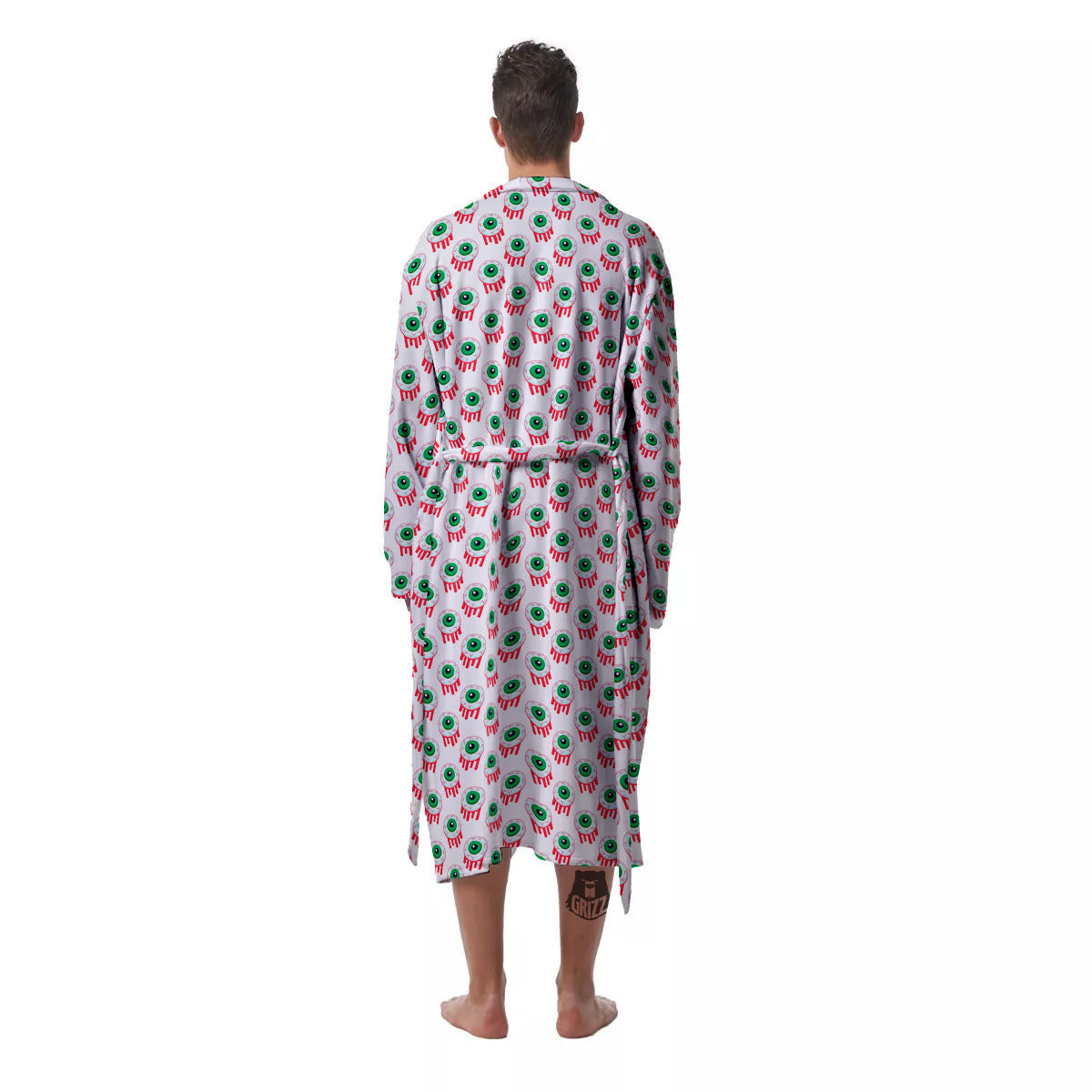 Eyeball Bloody Print Pattern Men's Robe-grizzshop