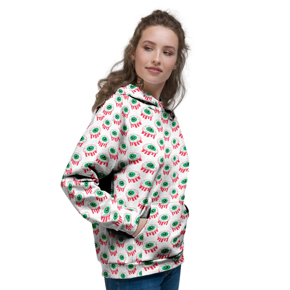 Eyeball Bloody Print Pattern Women's Hoodie-grizzshop