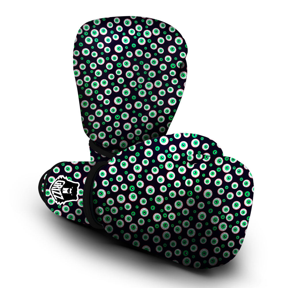 Eyeball Creepy Print Pattern Boxing Gloves-grizzshop