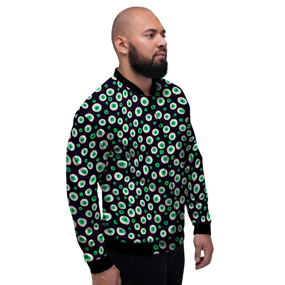 Eyeball Creepy Print Pattern Men's Bomber Jacket-grizzshop