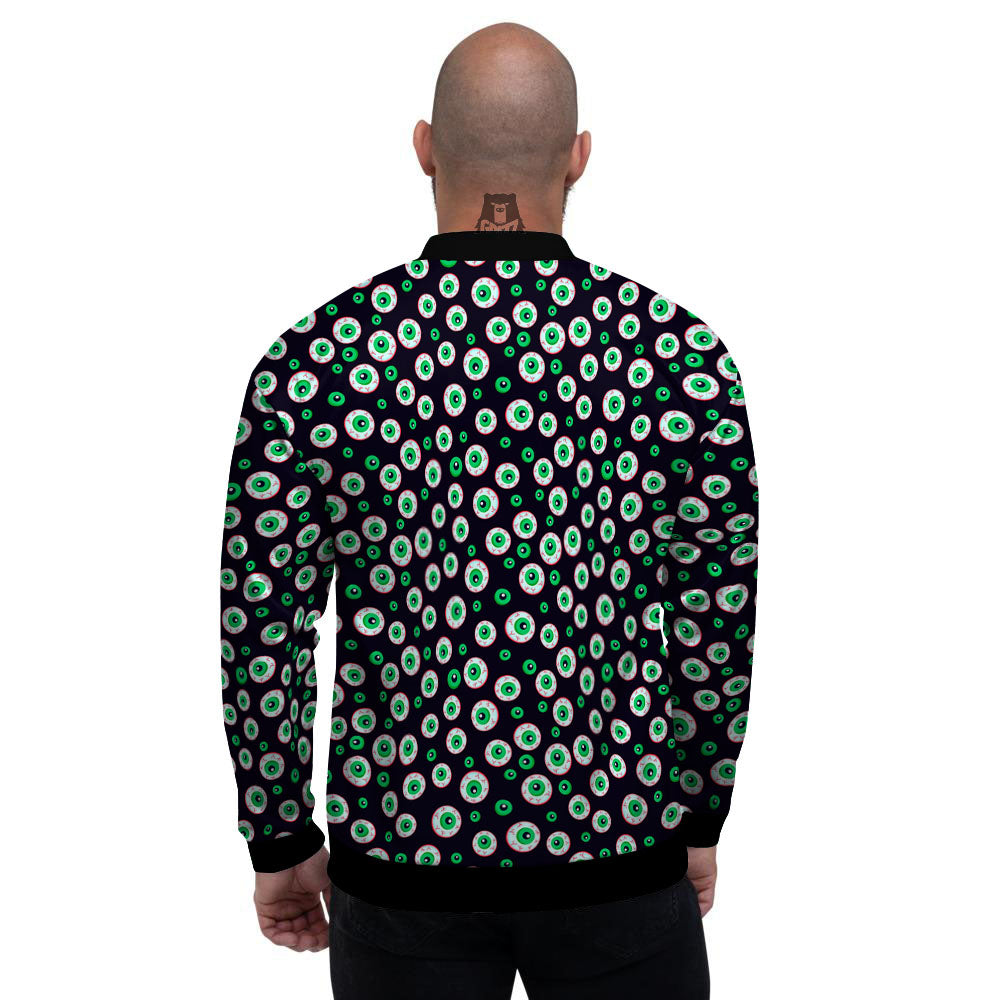 Eyeball Creepy Print Pattern Men's Bomber Jacket-grizzshop