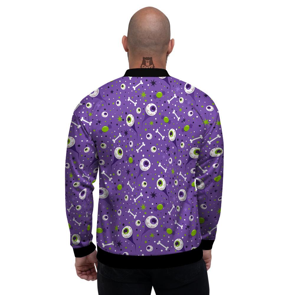 Eyeball Halloween Print Pattern Men's Bomber Jacket-grizzshop