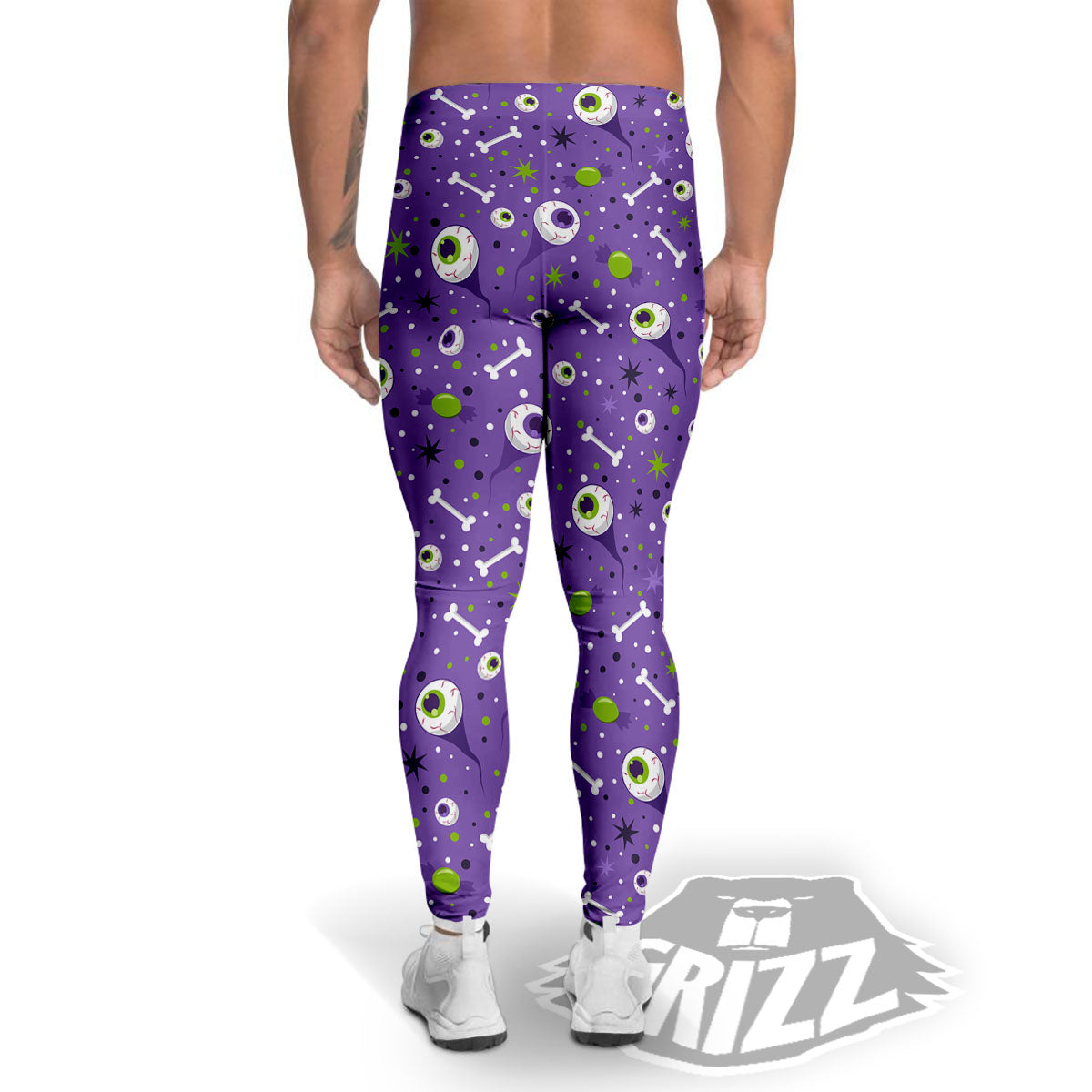 Eyeball Halloween Print Pattern Men's Leggings-grizzshop