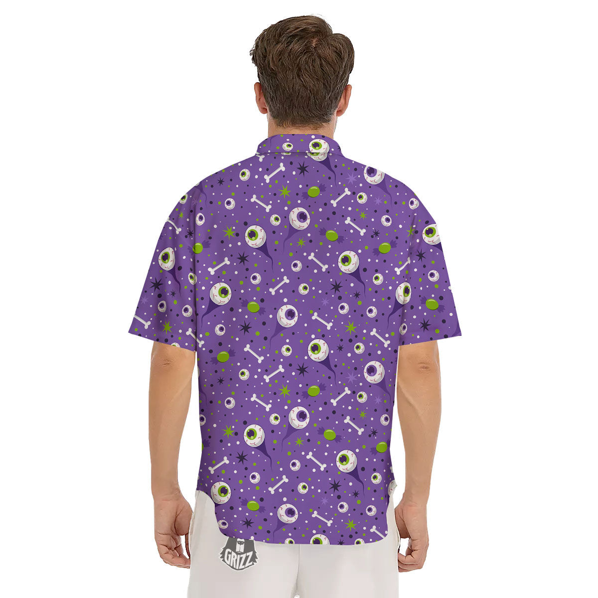Eyeball Halloween Print Pattern Men's Short Sleeve Shirts-grizzshop