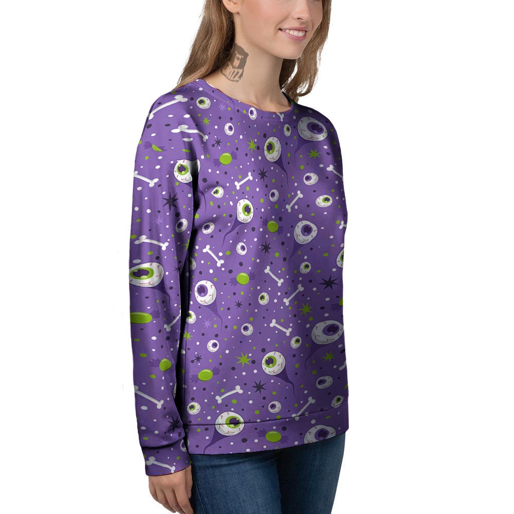 Eyeball Halloween Print Pattern Women's Sweatshirt-grizzshop