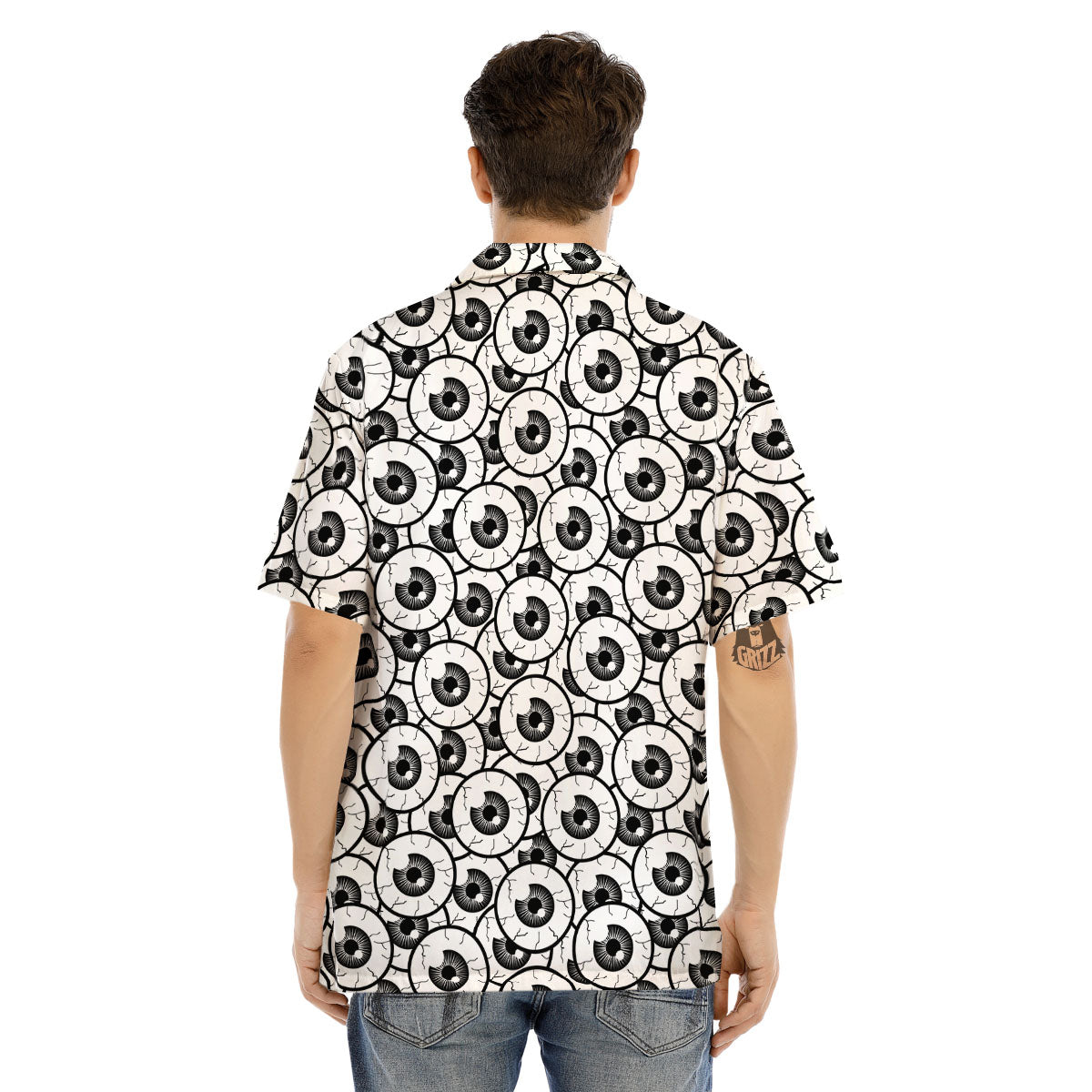 Eyeball Print Pattern Men's Hawaiian Shirt-grizzshop